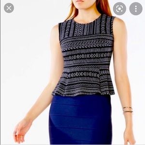 BCBG MaxAzria “Yasmin” Jaquard Peplum Top